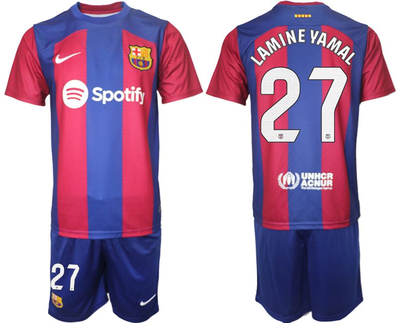 Men 2023-2024 Club Barcelona home red 27 Soccer Jersey